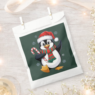Weihnachtspinguin mit Bonnet und Zuckerrohr Geschenktütchen