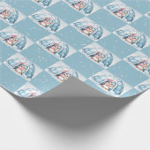 Weihnachtspinguin mit Iglu Geschenkpapier (Ecke)