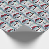 Weihnachtspinguin mit Rotem Coat Geschenkpapier (Ecke)