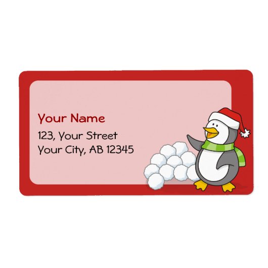 Weihnachtspinguin mit Schneebälle schwingen (Vorne)