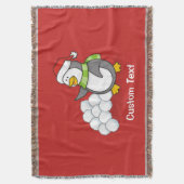 Weihnachtspinguin mit Schneebälle schwingen Decke (Vorderseite Vertikal)