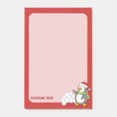 Weihnachtspinguin mit Schneebälle schwingen Post-it Klebezettel (Vorderseite)
