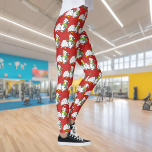 Weihnachtspinguin mit Schneebällen winkend Leggings