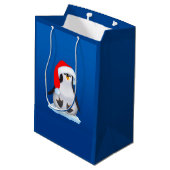 Weihnachtspinguin Mittlere Geschenktüte (Rückseite Schrägansicht)