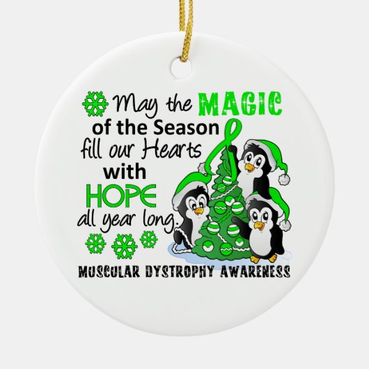 WeihnachtsPinguin-Muskeldystrophie Keramikornament (Vorne)