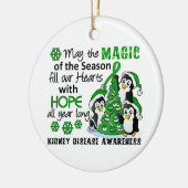 WeihnachtsPinguin-Nierenerkrankung Keramikornament (Links)
