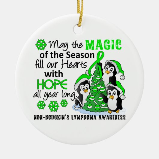 WeihnachtsPinguin-Non-Hodgkins Lymphom Keramik Ornament (Vorne)