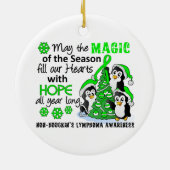 WeihnachtsPinguin-Non-Hodgkins Lymphom Keramik Ornament (Hinten)