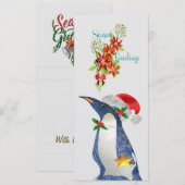 Weihnachtspinguin-Notizkarte (Vorne/Hinten)