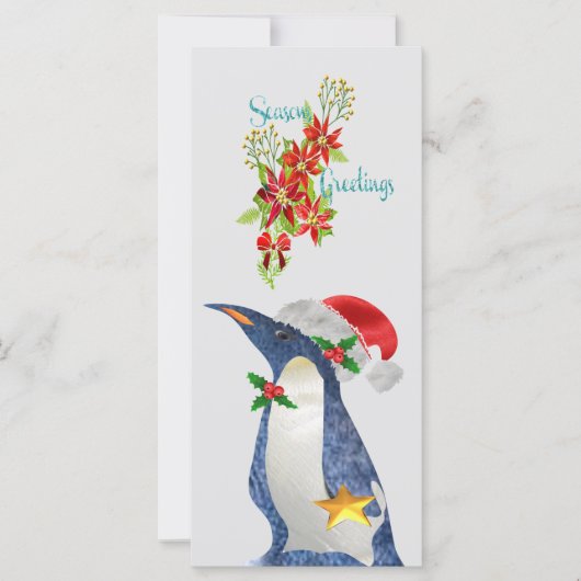 Weihnachtspinguin-Notizkarte (Vorderseite)