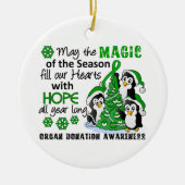 WeihnachtsPinguin-Organspende Keramikornament (Vorne)