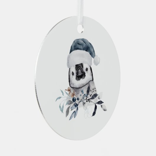 Weihnachtspinguin Ornament Aus Metall (Vorderseite Rechts)