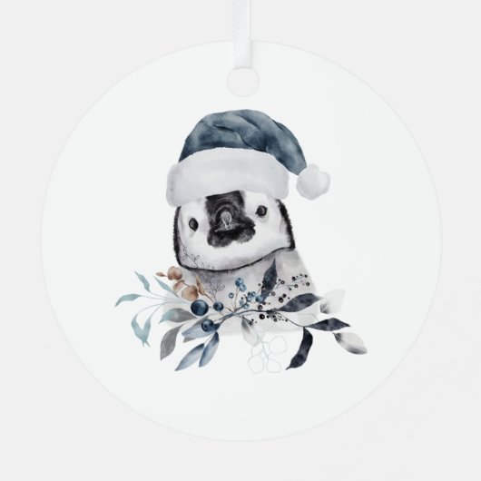 Weihnachtspinguin Ornament Aus Metall (Rückseite)