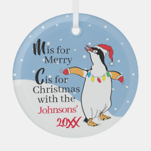 Weihnachtspinguin-Ornament Ornament Aus Glas