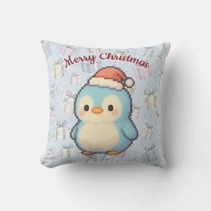Weihnachtspinguin Pastell Pixel Art Festdekoration Kissen