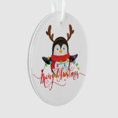 Weihnachtspinguin personalisiert ornament (Vorderseite)