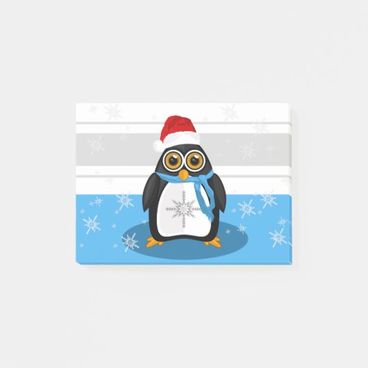 Weihnachtspinguin Post-it Klebezettel (Vorderseite)