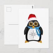 Weihnachtspinguin Postkarte (Vorne/Hinten)