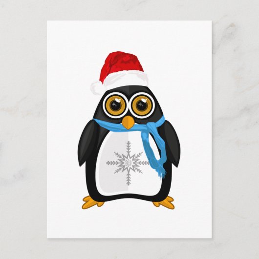 Weihnachtspinguin Postkarte (Vorderseite)