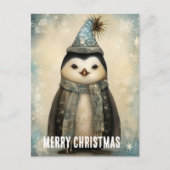 Weihnachtspinguin Postkarte (Vorderseite)