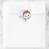 Weihnachtspinguin Runder Aufkleber (Tasche)
