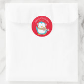 Weihnachtspinguin Runder Aufkleber (Tasche)
