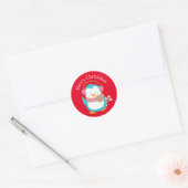 Weihnachtspinguin Runder Aufkleber (Umschlag)