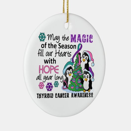 WeihnachtsPinguin-Schilddrüsenkrebs Keramik Ornament (Rechts)