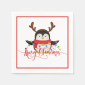 Weihnachtspinguin Serviette (Vorderseite)