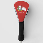 Weihnachtspinguin sitzend mit Schneebälle Golf Headcover (Vorderseite)