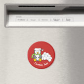 Weihnachtspinguin sitzend mit Schneebälle Magnet (In Situ (Geschirrspüler))