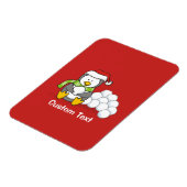 Weihnachtspinguin sitzend mit Schneebälle Magnet (Linke Seite)