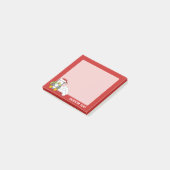 Weihnachtspinguin sitzend mit Schneebälle Post-it Klebezettel (angewinkelt)