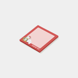 Weihnachtspinguin sitzend mit Schneebälle Post-it Klebezettel