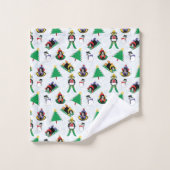 Weihnachtspinguin Ski Badhandtuch Set (Waschlappen)