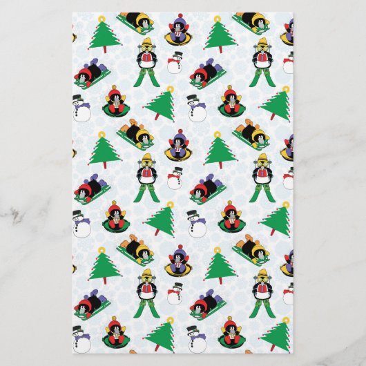 Weihnachtspinguin Ski Briefpapier (Vorderseite)