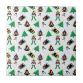 Weihnachtspinguin Ski Fliese (Vorderseite)