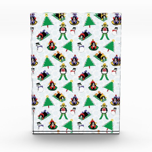Weihnachtspinguin Ski Fotoblock (Vorderseite)