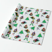 Weihnachtspinguin Ski Geschenkpapier (Ungerollt)