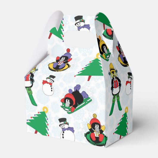 Weihnachtspinguin Ski Geschenkschachtel (Rückseite)