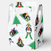 Weihnachtspinguin Ski Geschenkschachtel (Geöffnet)