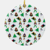 Weihnachtspinguin Ski Keramik Ornament (Hinten)
