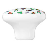 Weihnachtspinguin Ski Keramikknauf (Seitenansicht)