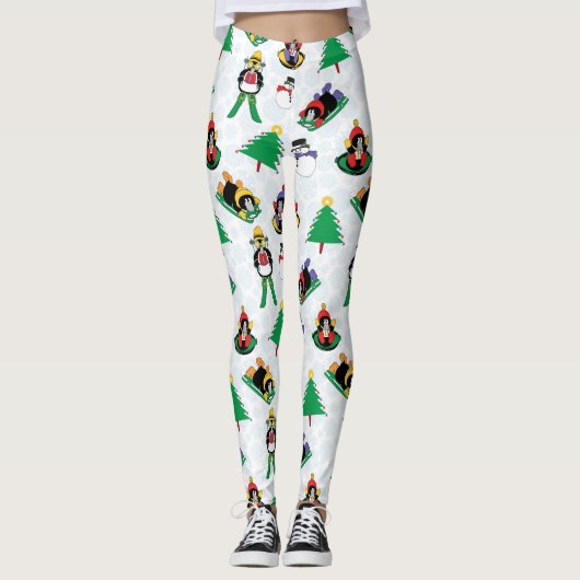 Weihnachtspinguin Ski Leggings (Vorderseite)