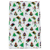 Weihnachtspinguin Ski Mittlere Geschenktüte (Vorderseite)