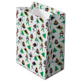 Weihnachtspinguin Ski Mittlere Geschenktüte (Rückseite Schrägansicht)