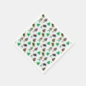 Weihnachtspinguin Ski Serviette (Ecke)