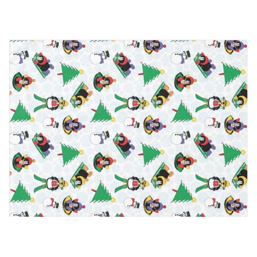 Weihnachtspinguin Ski Tischdecke (Vorderseite (Horizontal))