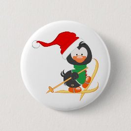 WeihnachtsPinguin-Skifahren Button