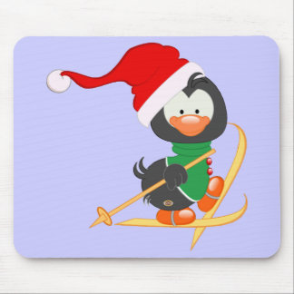 WeihnachtsPinguin-Skifahren Mousepad